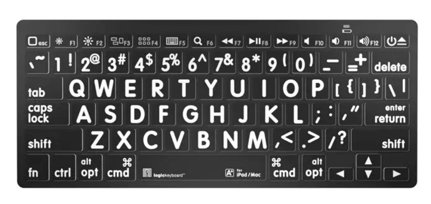 Tastatur Mac/PC Bluetooth Mini mit extragrosser Beschriftung und gutem Kontrast