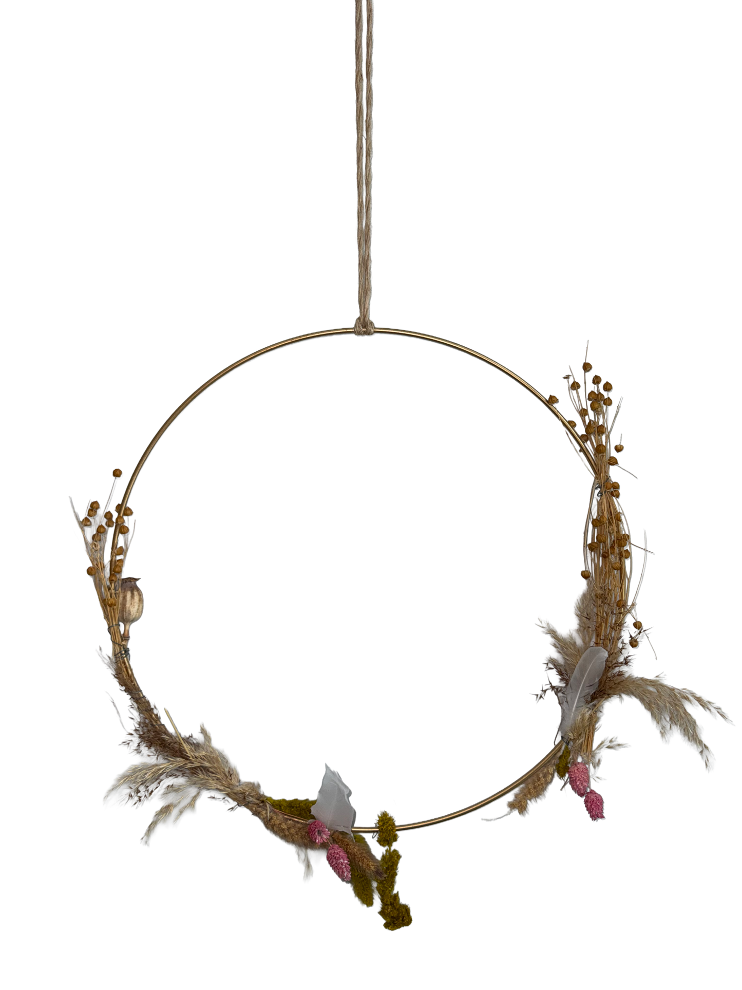 Goldring mit Trockenblumen