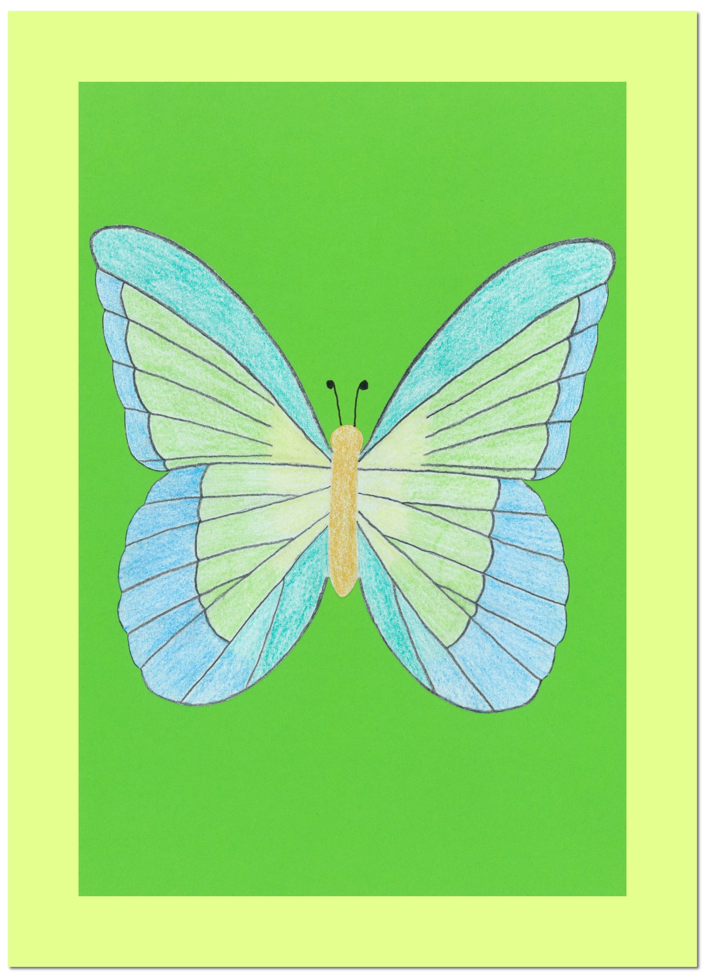 Schmetterling auf grünem Hintergrund