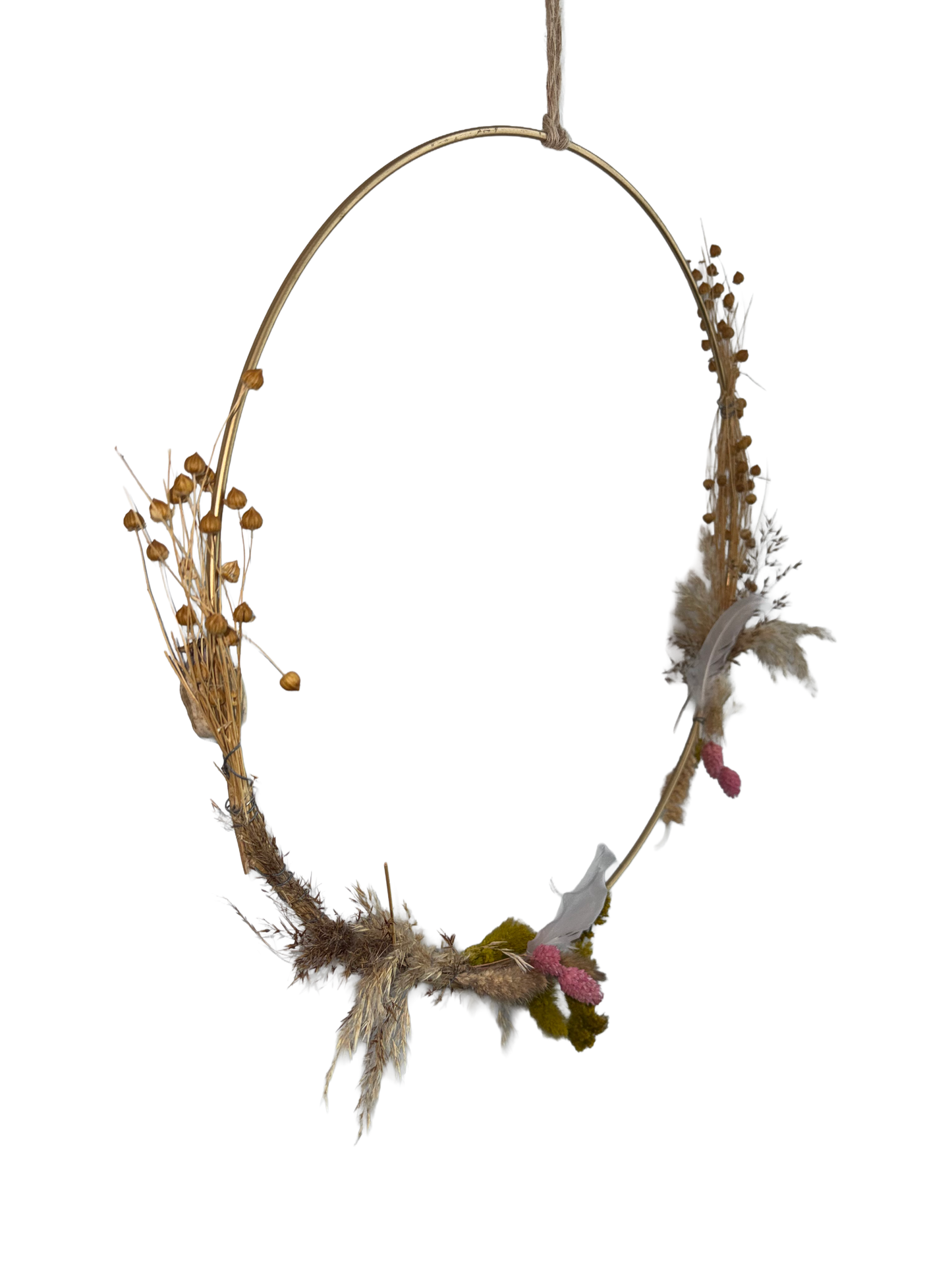 Goldring mit Trockenblumen
