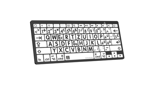 Tastatur Mac/PC Bluetooth Mini mit extragrosser Beschriftung und gutem Kontrast