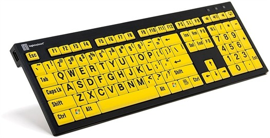 USB-Tastatur mit extragrosser Beschriftung Variante gelb-schwarz-schwarz