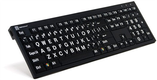 USB-Tastatur mit extragrosser Beschriftung Variante schwarz-weiss-schwarz