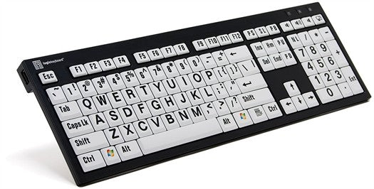 USB-Tastatur mit extragrosser Beschriftung Variante weiss-schwarz-schwarz